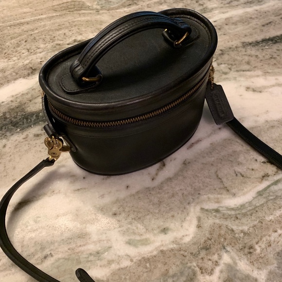 Coach Bags Rare Vintage Coach Black Leather Train Case Bag Style